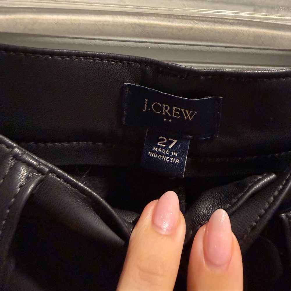 J. Crew Black Leather Trousers